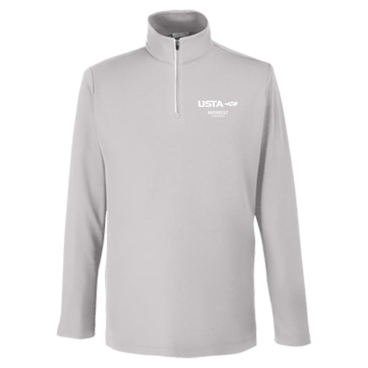 League Captain/USTA Double Logo Men's Performance 1/4 ZipFusion ChromaSoft Pique Quarter Zip