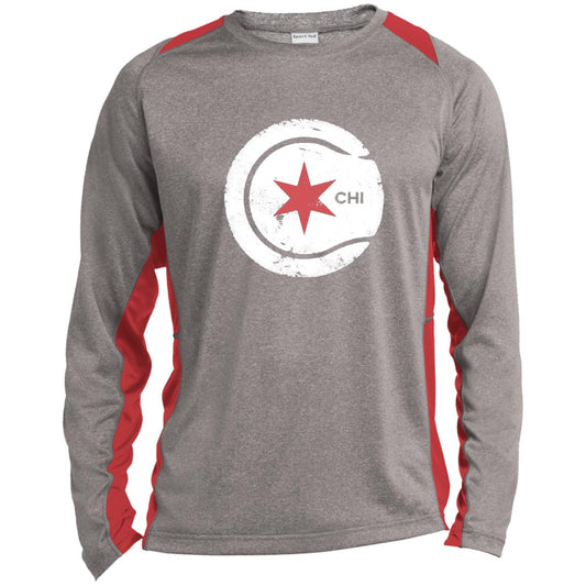 Chicago Tennis Star Long Sleeve Heather Colorblock Performance Tee